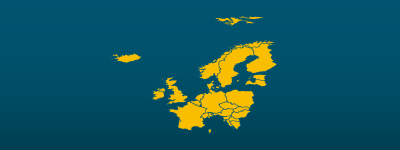 Map of UK North Sea and Europe